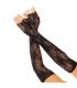 LEG AVENUE GUANTES SIN DEDOS RED FLORAL NEGRO