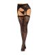 LEG AVENUE MEDIAS ENCAJE LIGUERO NEGRO