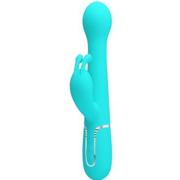 PRETTY LOVE DEJON VIBRADOR RABBIT 3 EN 1 MULTIFUNCIaN VERDE AGUA