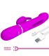 PRETTY LOVE KAMPAS VIBRADOR RABBIT 3 EN 1 MULTIFUNCIaN CON LENGUA FUCSIA