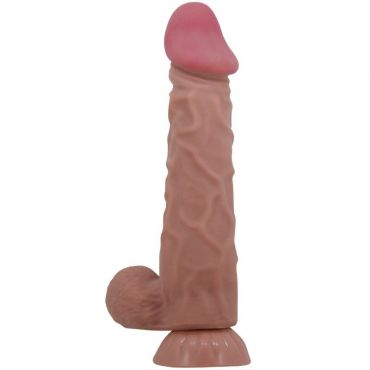 PRETTY LOVE SLIDING SKIN SERIES DILDO REALaSTICO CON VENTOSA PIEL DESLIZANTE MORENO 24 CM