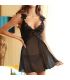 SUBBLIME BABYDOLL TELA DE TUL DETALLE ENCAJE Y FLOR NEGRO S M