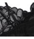 SUBBLIME BABYDOLL CON TIRANTES AJUSTABLES Y ESTAMPADO FLORAL DE ENCAJE TRANSPARENTE NEGRO S M