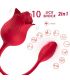 ARMONY ROSA VIBRADOR ESTIMULADOR CLaTORIS CON COLA 10 MODOS ROJO