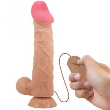 PRETTY LOVE SLIDING SKIN SERIES DILDO REALaSTICO CON VENTOSA PIEL DESLIZANTE CONTROL REMOTO NATURAL 24 CM