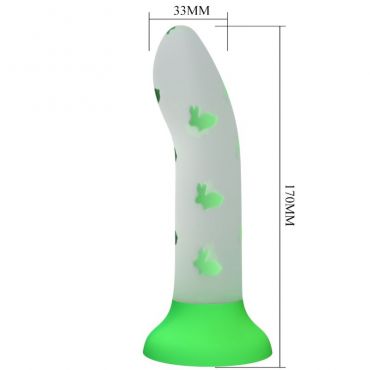 PRETTY LOVE MAGICAL NIGHTFALL DILDO SIN VIBRACIaN LUMINOSO VERDE