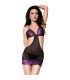 CHILIROSE CR 4076 BABYDOLL TANGA VIOLETA NEGRO S M