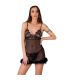 LIVCO CORSETTI FASHION ZERUNAM SET BABYDOLL TANGA NEGRO S M