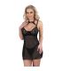 LIVCO CORSETTI FASHION BINELLA SET BABYDOLL TANGA NEGRO S M