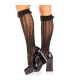 LEG AVENUE MEDIAS HASTA LA RODILLA CON VOLANTES NEGRO