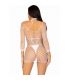 LEG AVENUE VESTIDO DE REJILLA MANGA LARGA BLANCO TALLA aNICA