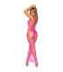 LEG AVENUE VESTIDO DE REJILLA LARGO FUCSIA TALLA aNICA