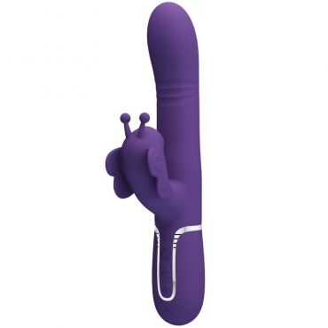 PRETTY LOVE VIBRADOR RABBIT MULTIFUNCIaN 4 EN 1 MARIPOSA MORADO