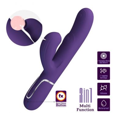 PRETTY LOVE PERLITA VIBRADOR PUNTO G 3 EN 1 MULTIFUNCIaN MORADO