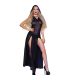 CHILIROSE CR 4685 VESTIDO LARGO CON CAPUCHA NEGRO S