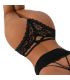 SUBBLIME PANTY ENCAJE FLORAL DETALLE TIRAS NEGRO S M