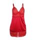 SUBBLIME BABYDOLL SATINADO CON ENCAJE ROJO S M