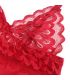 SUBBLIME BABYDOLL SATINADO CON ENCAJE ROJO S M