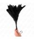 KINK PLUMAS DE POLLO PARA COSQUILLAS CON FORMA CUERNO DE CRIADA NEGRO 36 CM