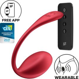 SATISFYER SHINY PETAL ESTIMULADOR PUNTO G CONTROL REMOTO ROJO APP GRATUITA