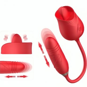 ARMONY DELIGHT FLOWER VIBRADOR THRUSTING CON LENGUA ROJO