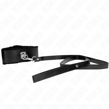 KINK COLLAR CON CORREA 116 CM CON TACHUELAS PLATEADAS MODELO 4 NEGRO AJUSTABLE 40 48 CM X 6 CM