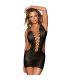 SUBBLIME 951856 VESTIDO DE REJILLA CORTO CON DETALLES ENTRECRUZADOS NEGRO TALLA aNICA