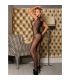 SUBBLIME 951962 BODYSTOCKING CROTCHLESS DE REJILLA CON ESTAMPADO DE FLORES NEGRO TALLA aNICA