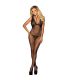 SUBBLIME 951993 BODYSTOCKING CROTCHLESS DE REJILLA TRANSPARENTE NEGRO TALLA aNICA