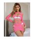 SUBBLIME 952273 VESTIDO DE REJILLA ELSTICO MANGA LARGA ROSA TALLA aNICA