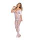 SUBBLIME 951818 BODYSTOCKING CROTCHLESS DE REJILLA CON PATRaN DE ROSAS BLANCA TALLA aNICA