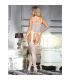 SUBBLIME 951894 BODYSTOCKING CROTCHLESS DE REJILLA CON TIRANTES BLANCO TALLA aNICA