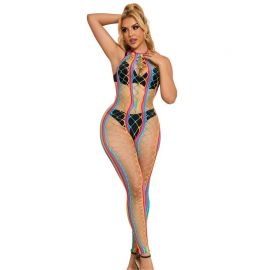 SUBBLIME 952358 VESTIDO DE REJILLA CUELLO HALTER ARCOIRIS TALLA aNICA