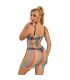 SUBBLIME 952365 VESTIDO DE REJILLA HOMBROS DESCUBIERTOS ARCOIRIS TALLA aNICA