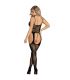 SUBBLIME 951887 BODYSTOCKING CROTCHLESS DE REJILLA CON TIRANTES NEGRO TALLA aNICA