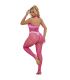 SUBBLIME 952389 BODYSTOCKING CROTCHLESS DE REJILLA Y ENCAJE CON CUELLO ALTO ROSA TALLA aNICA