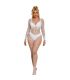 SUBBLIME 952396 BODYSTOCKING DE REJILLA CON DIAMANTES MANGA LARGA BLANCO TALLA aNICA