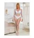 SUBBLIME 952396 BODYSTOCKING DE REJILLA CON DIAMANTES MANGA LARGA BLANCO TALLA aNICA