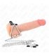 KINK ANILLO PENE TRIPLE METAL CROMADO 38 CM A 5 CM CON CADENA METAL 26 CM Y PINZAS PARA PEZONES MODELO 1