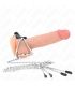 KINK ANILLO PENE TRIPLE METAL CROMADO 38 CM A 5 CM CADENA METAL 26 CM Y PINZAS PARA PEZONES MODELO 2