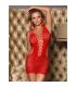 SUBBLIME 951863 VESTIDO DE REJILLA CORTO CON DETALLES ENTRECRUZADOS ROJO TALLA aNICA