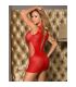 SUBBLIME 951863 VESTIDO DE REJILLA CORTO CON DETALLES ENTRECRUZADOS ROJO TALLA aNICA