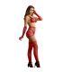 SUBBLIME 952181 BODYSTOCKING DE REJILLA CON GUANTES Y DIAMANTES ROJO TALLA aNICA