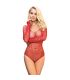 SUBBLIME 952303 BODY DE REJILLA BRILLANTE CON HOMBROS DESCUBIERTOS MANGA LARGA ROJO TALLA aNICA