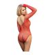 SUBBLIME 952303 BODY DE REJILLA BRILLANTE CON HOMBROS DESCUBIERTOS MANGA LARGA ROJO TALLA aNICA