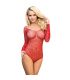 SUBBLIME 952303 BODY DE REJILLA BRILLANTE CON HOMBROS DESCUBIERTOS MANGA LARGA ROJO TALLA aNICA