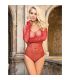 SUBBLIME 952303 BODY DE REJILLA BRILLANTE CON HOMBROS DESCUBIERTOS MANGA LARGA ROJO TALLA aNICA