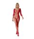 SUBBLIME 952419 BODYSTOCKING DE REJILLA CON DIAMANTES MANGA LARGA ROJO TALLA aNICA