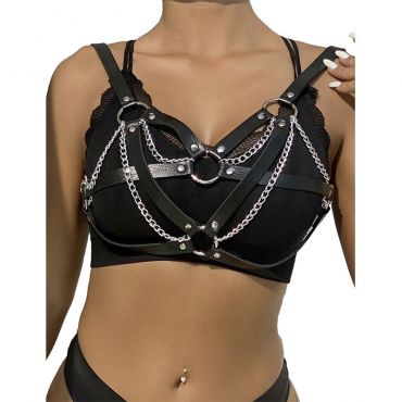 SUBBLIME 953713 CINTURaN DE BONDAGE PUNK HEBILLA METAL NEGRO TALLA aNICA