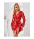 SUBBLIME 953782 CAMISaN DE ENCAJE TANGA ROJO L XL